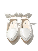 バックリボンローファー/WHT