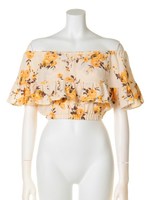 ボタニカルフラワートップス/BLK