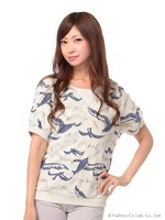 バードジャカードプルオーバー/杢グレー