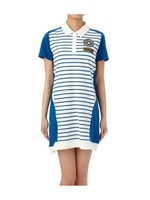 ボーダー&ワッペンポロワンピース/ピンク系(572)