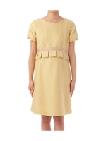 ラメパフスリーブワンピース/イエロー系(032)