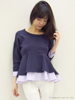 レーヤード風プルオーバー/ネイビー