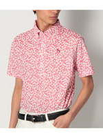 小花柄吸水速乾半袖シャツ/レッド系(961)