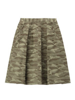 [L]カモフラジャカードフレアスカート/カーキ系(427)