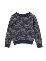 [S]ウールカモフラ柄ジャガードニット/カーキ系(428)