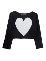 velour heart long T-shirt/lavender