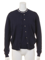 【3点セット】衿取り外しニット付きトリプルアンサンブル/ネイビー