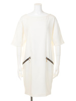 ジップ付きワンピース/ピンク