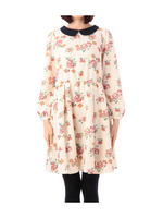 フラワー柄衿付きワンピース/アイボリー(704)