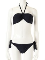 ホルターネックサイドリボンバンドゥービキニ/ネイビー