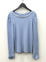 ボートネックリブニットＰＯ/ライトブルー