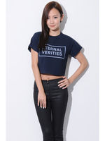 【OU】ラバープリントTシャツ/NAVY