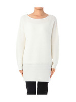 ラメラインリブ編みニットプルオーバー/ホワイト(002)