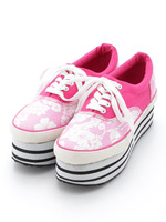 レースアップ厚底スニーカー/PINK COMBI