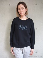HIGHGAUGE FLEECE SWEAT FLOCK PRINT TOP/grey*pale beige