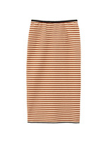 forte_forte ミモレ丈ボーダータイトスカート/サンドベージュ(153)