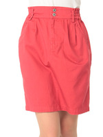 ・コットンツイルタイトスカート/Red