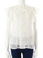 【ECURY】フロントレースブラウス/ブラック