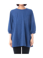 ふくれジャカード七分袖ワンピース/ネイビー(093)