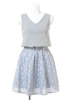 コットンドッキングワンピース/グレー