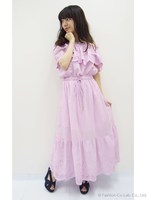 コットンレースマキシワンピース【Summer】/ラベンダー