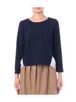 レース付きプルオーバー/サックス(090)