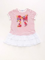 先染めボーダーリボンPTワンピース/サックス