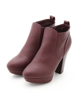 【BABY PURE】太ヒールショートブーツ/ワイン