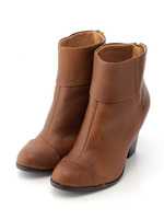 【ILIMA】切り替えバックジップショートブーツ/キャメル