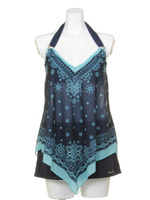 【Pinky&Dianne】バンダナ柄スカーフヘム/ブラウン