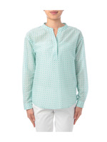 シルク混小紋柄キーネックシャツ/ベビーピンク(171)