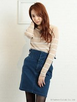 ジュエルネックレスニットトップス/チャコールグレー