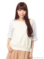 ストライプ袖リボンプルオーバー/オフ