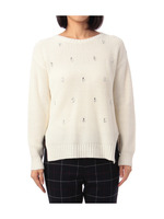 ビジュー使いニットプルオーバー/ネイビー系(093)