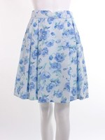 フラワープリントフレアースカート/ブルー