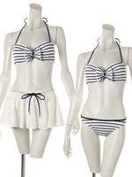 ボーダーリボンレースSKセット/オフホワイト