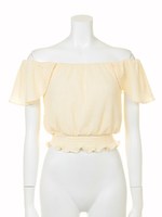 ポコポコオフショルトップス/OWHT