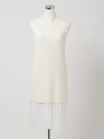 ミラノリブ シフォンレイヤードZIPワンピース/ホワイト