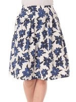 モノトーン花柄タックギャザーSK　3/シロ