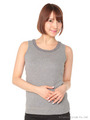 レース付きフライスタンクトップ/杢グレー