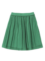 [L]シアーチェックタックスカート/グリーン系(022)