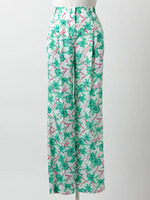 tropical print ロングパンツ/ホワイト