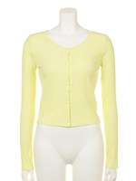 カットリブショートカーデ/WHT