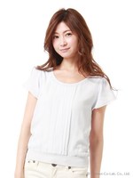 シフォンカバーリングニットトップス/ネイビー