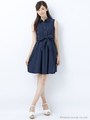 【23日23時59分まで!!】L90サッシュ付シャツ/OP/オフホワイト／チェック