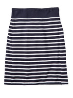 STRIPED ZIP SKIRT/NAVY