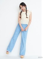 ストライプバックリボントップス/WHITE