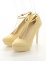 ポインテッドトゥストラップPumps/イエロー