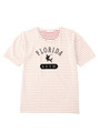 メッセージボーダーTシャツ/ブルー(392)