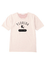 メッセージボーダーTシャツ/ブルー(392)